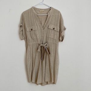 Promesa Linen- Blend Blouson Tie Dress
